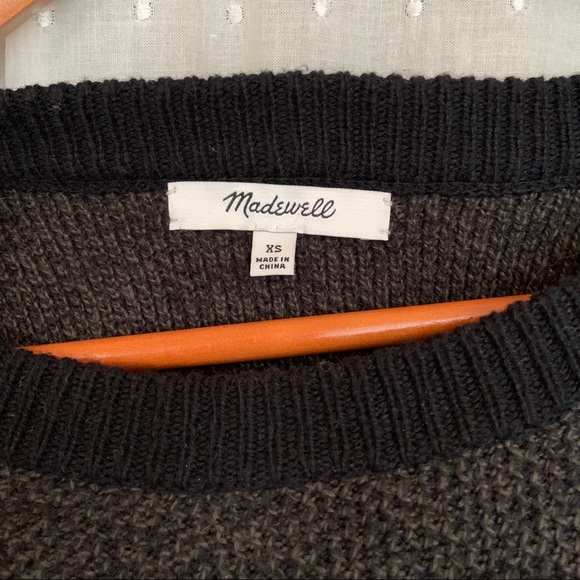 Madewell Cross-back Colorblock Sweater - Picture 2 of 7